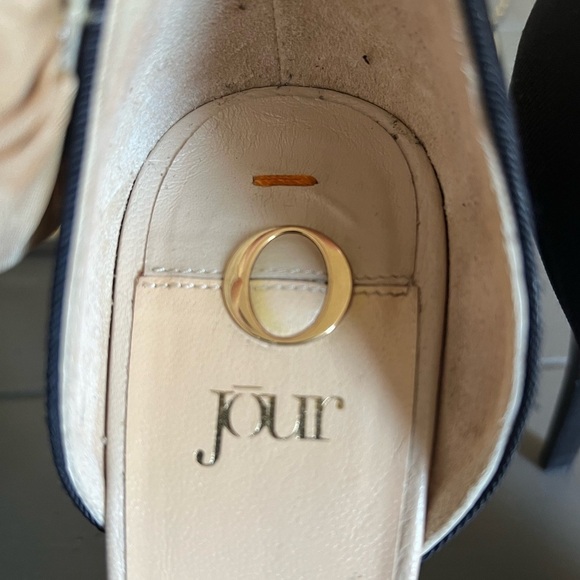 O Jour   Cream and Black Peep Toe Heels Size 37 - Picture 7 of 11